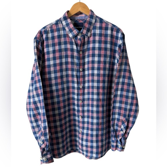 Tommy Bahama Other - NWOT Tommy Bahama Linen Plaid Button Down Shirt Men’s Large Coastal